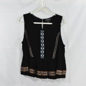 Black embroidered tank top from Forever 21+